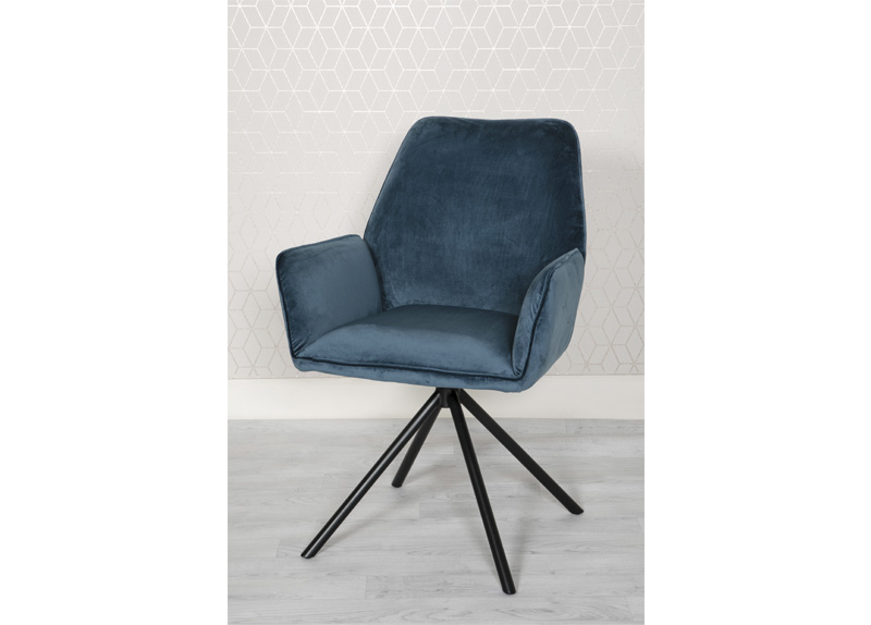 Chair Velvet with Sides BLUE